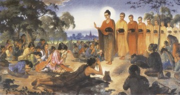 仏教徒 Painting - ディパンカラ仏陀仏教から未来の仏陀になるという初めての確かな予言を受ける修行者のスメダ